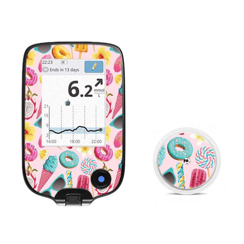 Peelz Summer Sweets for Freestyle Libre 2 Peelz/Stickers White Smoke Receiver + Sensor