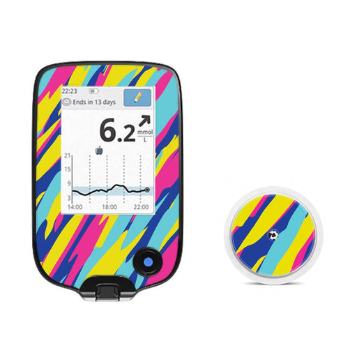 Peelz Summer Texture Freestyle Libre 2 Peelz/Stickers White Smoke Receiver + Sensor