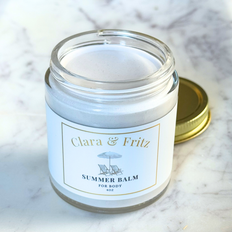 Clara & Fritz Tallow Shop Summer Balm for Body with Zinc Oxide Lotion & Moisturizer Alice Blue 4oz / Single,4oz / 2-pack