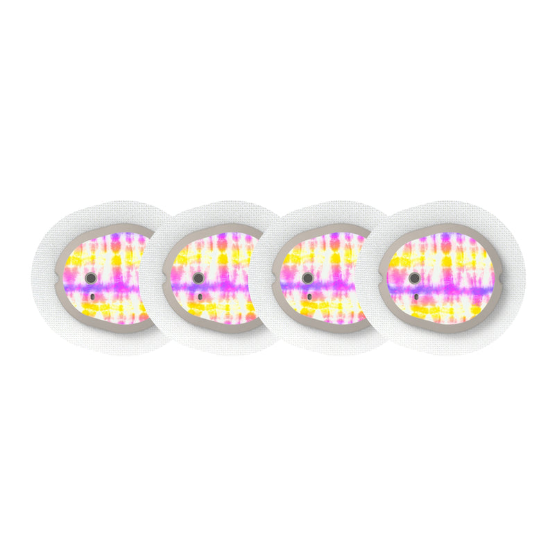 Peelz Sunburst Sticker Designed for the DEXCOM G7 and Stelo Transmitter Peelz/Stickers White Smoke 4-pack (Set of 4 Stickers)