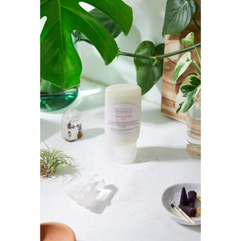Butter Me Up Organics Natural Organic Sunscreen / Safe Sunscreen / Non-Nano Zinc Oxide Sunscreen / Sun Protection / Butter Me Up Organics Body Light Gray Travel- 2oz. squeeze,2 oz glass jar,4oz. glass jar,6oz. glass jar,8oz. glass jar,3oz Paperboard