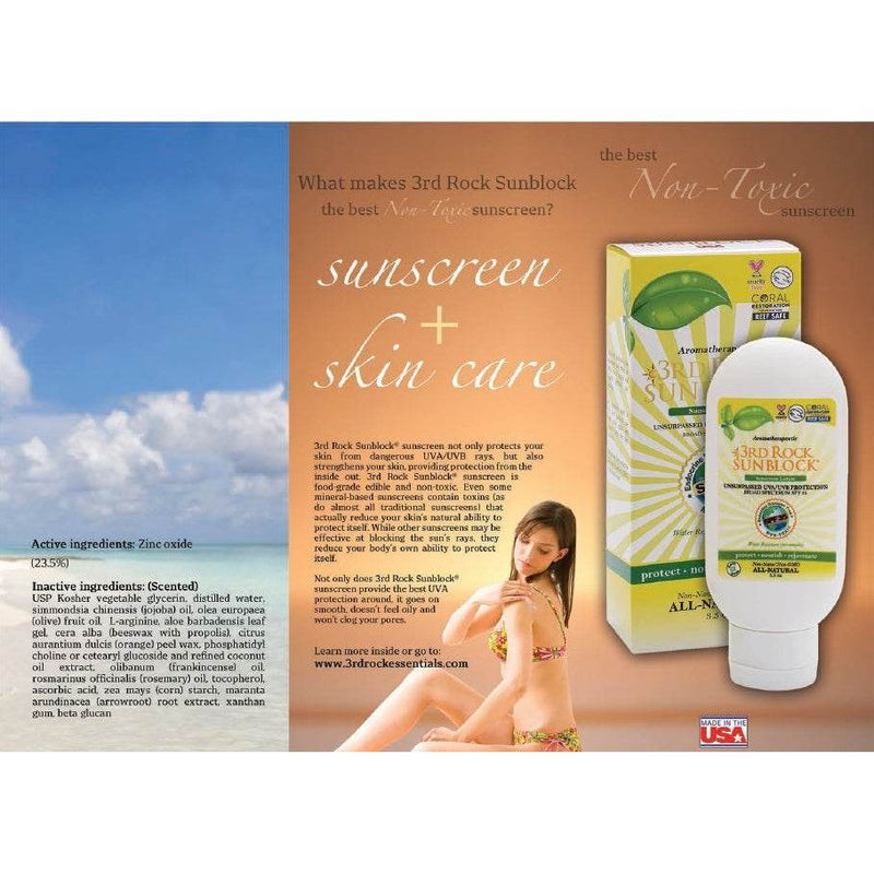 3rd Rock Essentials 3rd Rock Sunblock® Sunscreen Lotion - Aromatherapeutic - Zinc Oxide 35 SPF All Natural SunBlock Rosy Brown 1 pack,3 pack (Not for Wholesale),Two 3-Packs (Not for Wholesale)