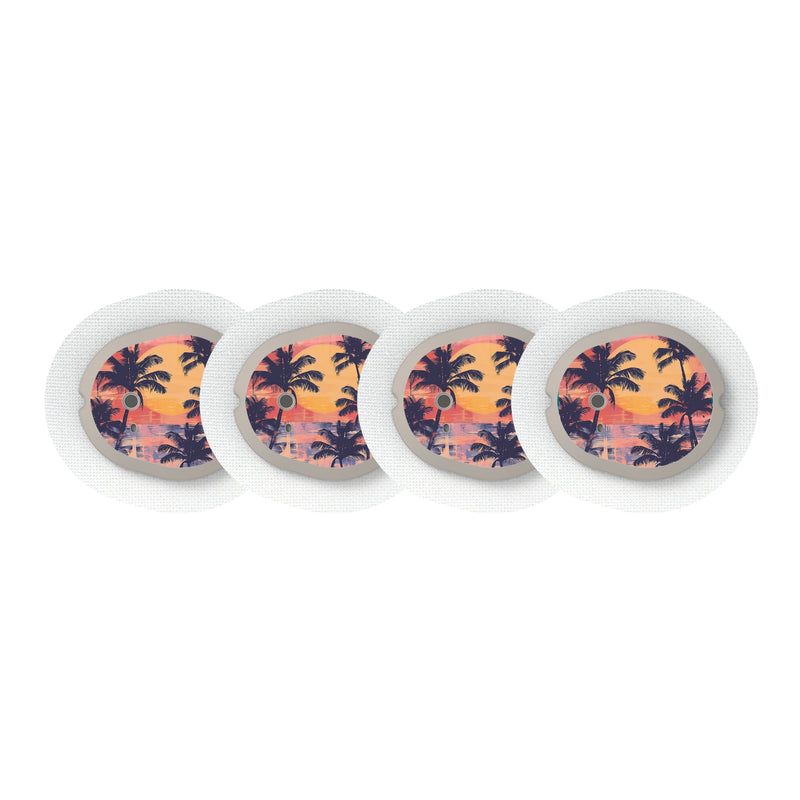 Peelz Sunset Serenade Designed for the DEXCOM G7 and Stelo Transmitter Peelz/Stickers White Smoke 4-pack (Set of 4 Stickers)