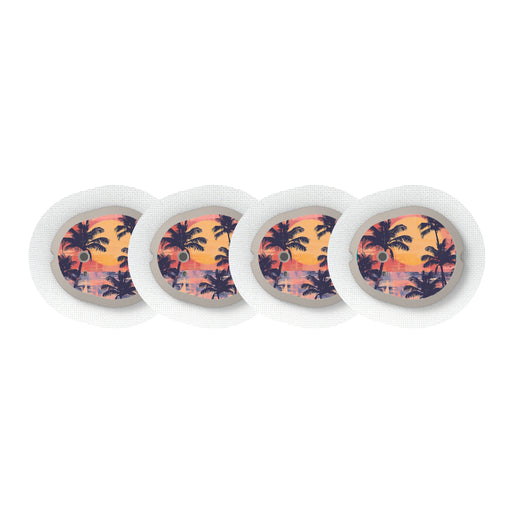 Peelz Sunset Serenade Designed for the DEXCOM G7 and Stelo Transmitter Peelz/Stickers White Smoke 4-pack (Set of 4 Stickers)