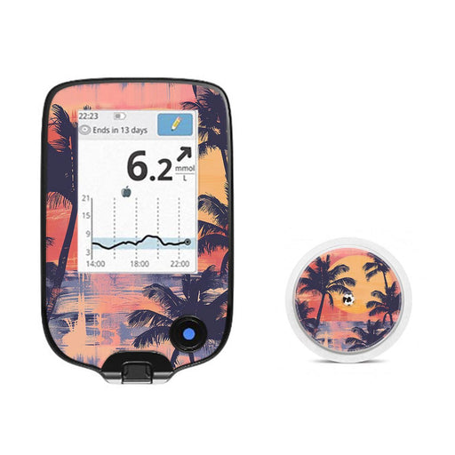 Peelz Sunset Serenade Freestyle Libre 2 Peelz/Stickers White Smoke Receiver + Sensor,Sensor Only