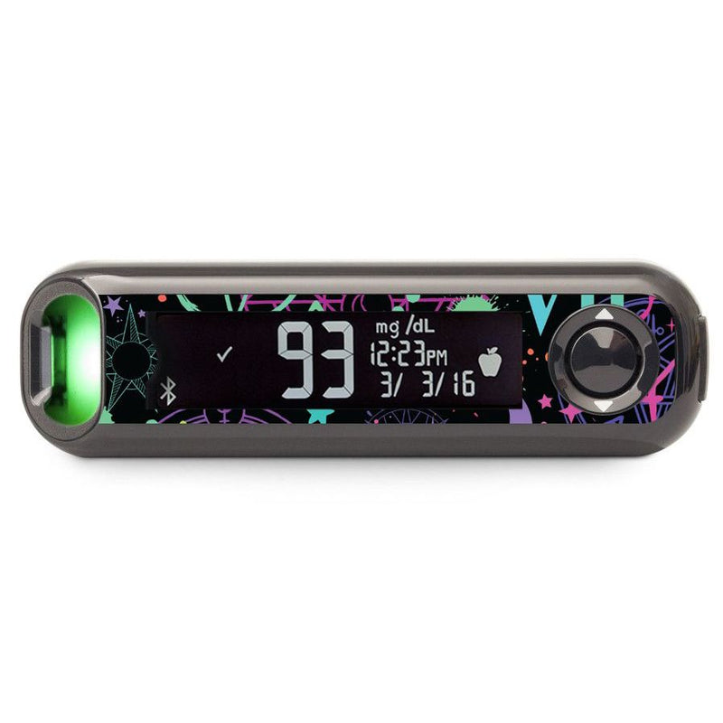Peelz Supernatural Symbols Bayer Contour© Next One Glucometer Peelz/Stickers Black