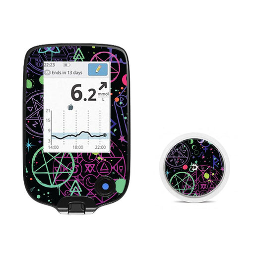 Peelz Supernatural Symbols Freestyle Libre 2 Peelz/Stickers White Smoke Receiver + Sensor