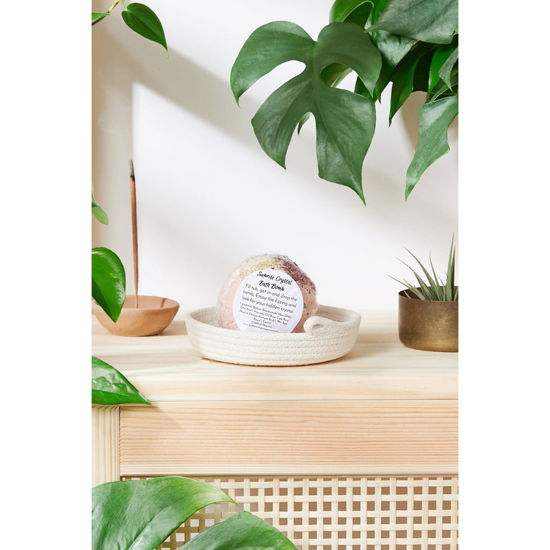 Butter Me Up Organics Organic Bath Bomb with Crystal Inside / Crystal Bath Bomb / Organic Bath Bomb Bath Light Gray