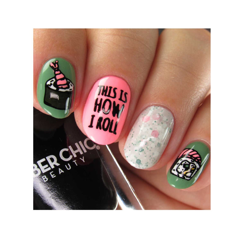 UberChic Beauty Sushi For Me Stamping Plate Rosy Brown
