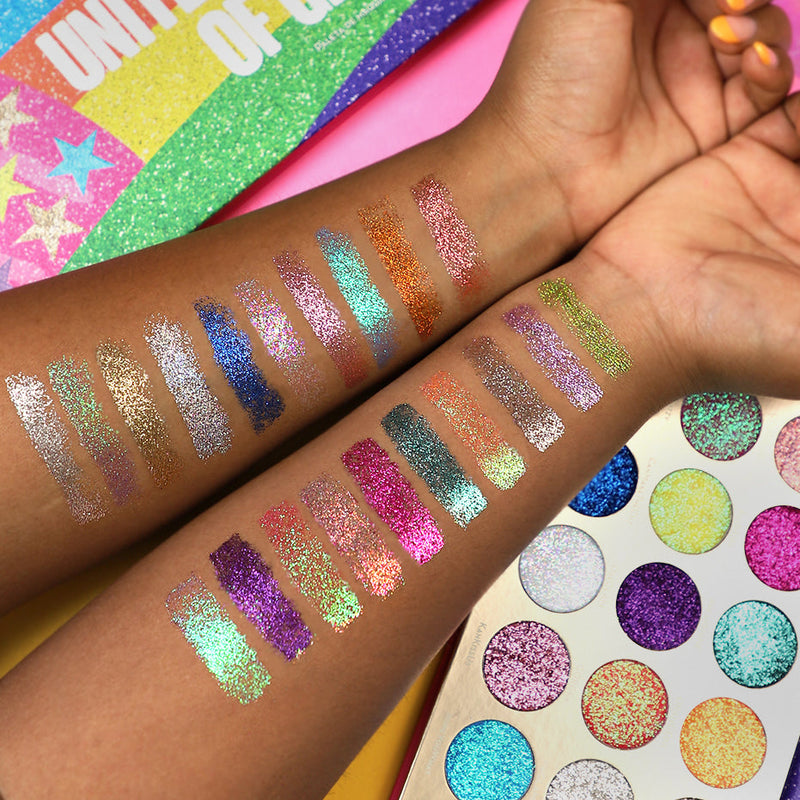 Rude Cosmetics United Shades of Glitter -  21 Pressed Glitter Eyeshadow Palette Eyeshadow Palette Rosy Brown United Shades of Glitter