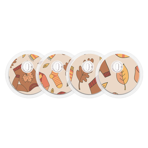 Peelz Sweaters & Leaves Designed for the FreeStyle Libre 3 Plus & Lingo  Sensor Peelz/Stickers White Smoke 4-pack (Set of 4 Stickers)
