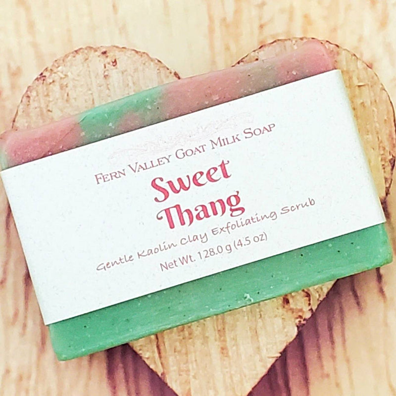 Fern Valley Soap Natural Goat Milk Soap | Exfoliating Kaolin Clay Scrub |  Sweet Thang Goat Milk Soap White Smoke