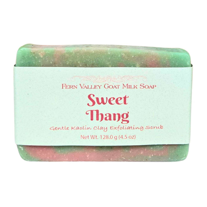 Fern Valley Soap Natural Goat Milk Soap | Exfoliating Kaolin Clay Scrub |  Sweet Thang Goat Milk Soap Light Cyan