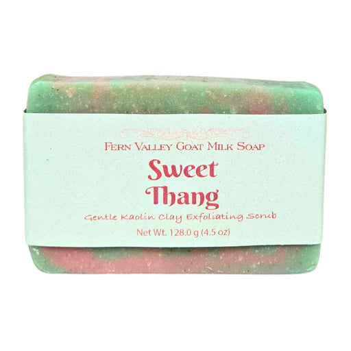 Fern Valley Soap Natural Goat Milk Soap | Exfoliating Kaolin Clay Scrub |  Sweet Thang Goat Milk Soap Light Cyan