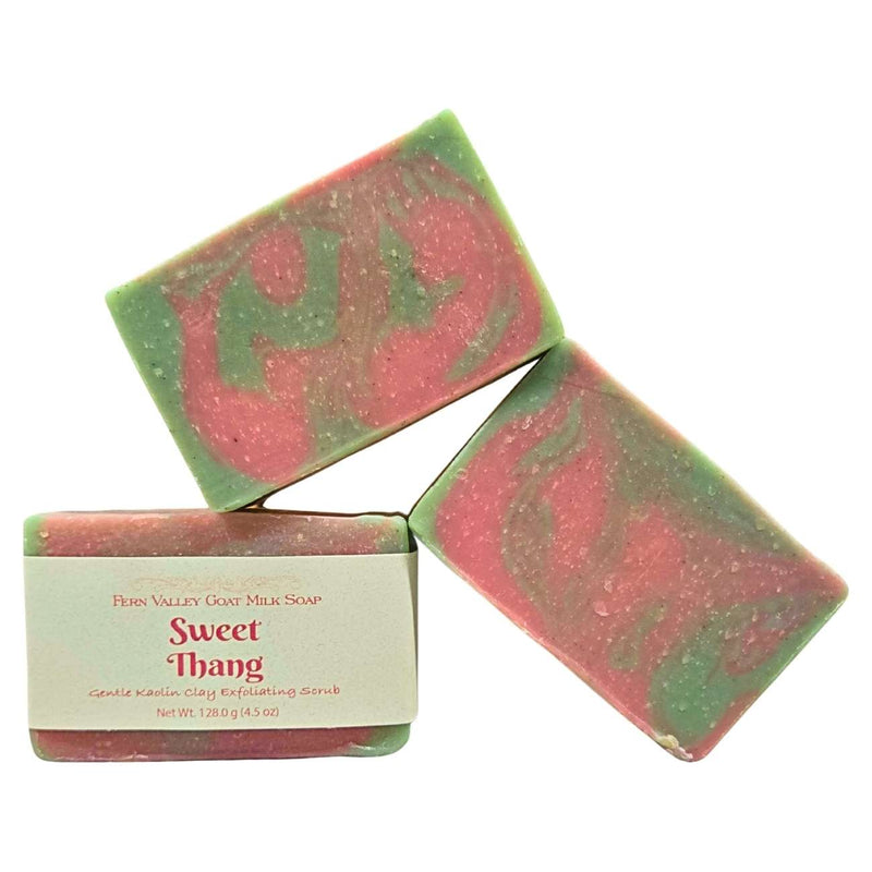 Fern Valley Soap Natural Goat Milk Soap | Exfoliating Kaolin Clay Scrub |  Sweet Thang Goat Milk Soap White Smoke