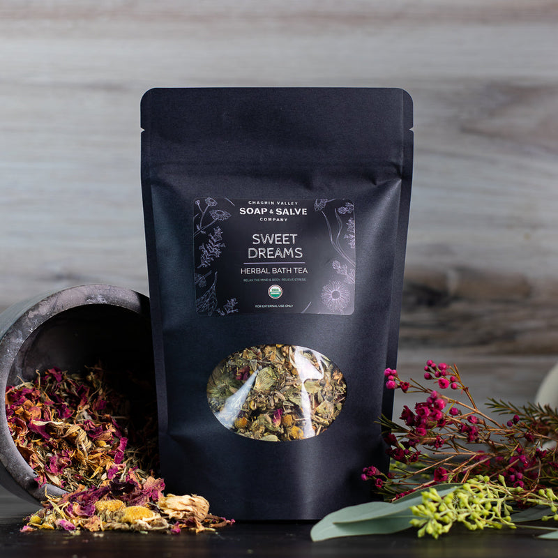 Chagrin Valley Soap & Salve Tea: Sweet Dreams Stress Relief Blend Bath Tea Bath Tea Black 1 Bag
