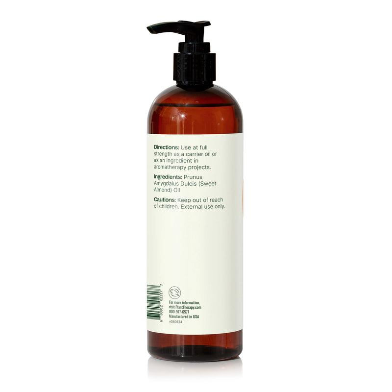 Plant Therapy Sweet Almond Carrier Oil Body Care Seashell 4 oz,16 oz