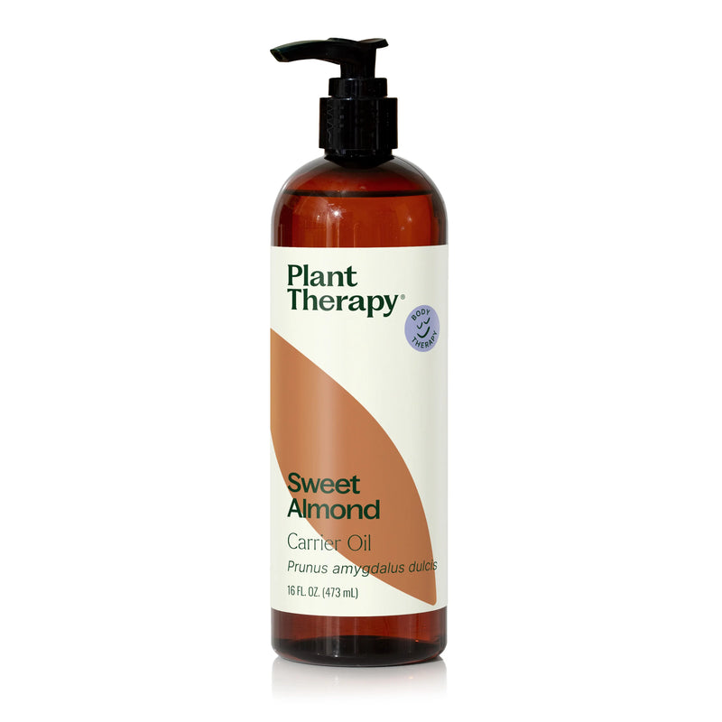 Plant Therapy Sweet Almond Carrier Oil Body Care White Smoke 16 oz