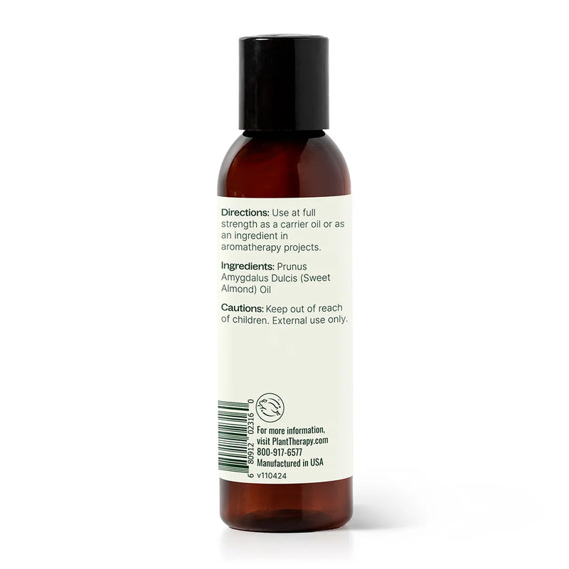 Plant Therapy Sweet Almond Carrier Oil Body Care White Smoke 4 oz,16 oz