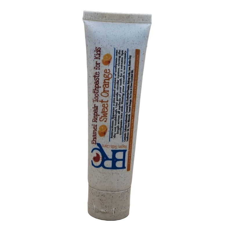 By Robin Creations Enamel Repair Toothpaste for Kids Toothpaste White Smoke 1 Tube / Sweet Orange