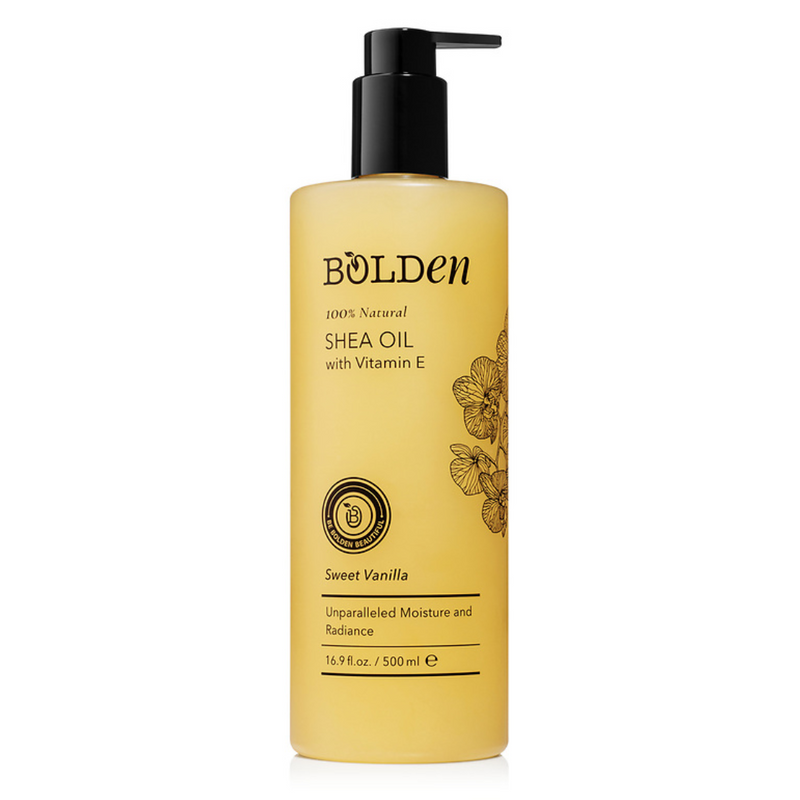 Boldenusa.com Sweet Vanilla Shea Oil | Moisturizing Body Oil for Dry, Thirsty Skin | 16.9 Fl Oz Shea Oil Sandy Brown