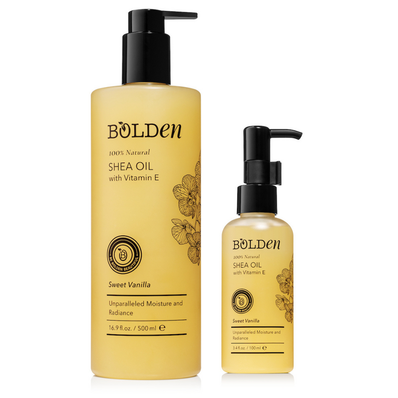 Boldenusa.com Sweet Vanilla Shea Oil | Moisturizing Body Oil for Dry, Thirsty Skin | 16.9 Fl Oz Shea Oil Sandy Brown