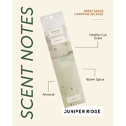 Juniper Ridge Sweetgrass Campfire Incense (20 Sticks) 3-Pack Incense Seashell