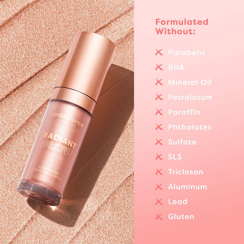 Profusion Cosmetics Radiant Glow Illuminating Liquid Highlighter Liquid Highlighters Light Pink Champagne,Rose Quartz,Opal