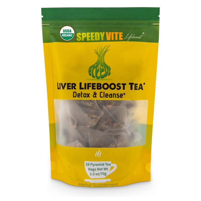 SpeedyVite® Liver LifeBoost® Tea | USDA Organic Herbal Liver Support* (4 oz / 8 oz / 28 Bags) | SpeedyVite® - FREE SHIPPING Tea Goldenrod 28 Tea bags / 1 Bag,28 Tea bags / Case of 6