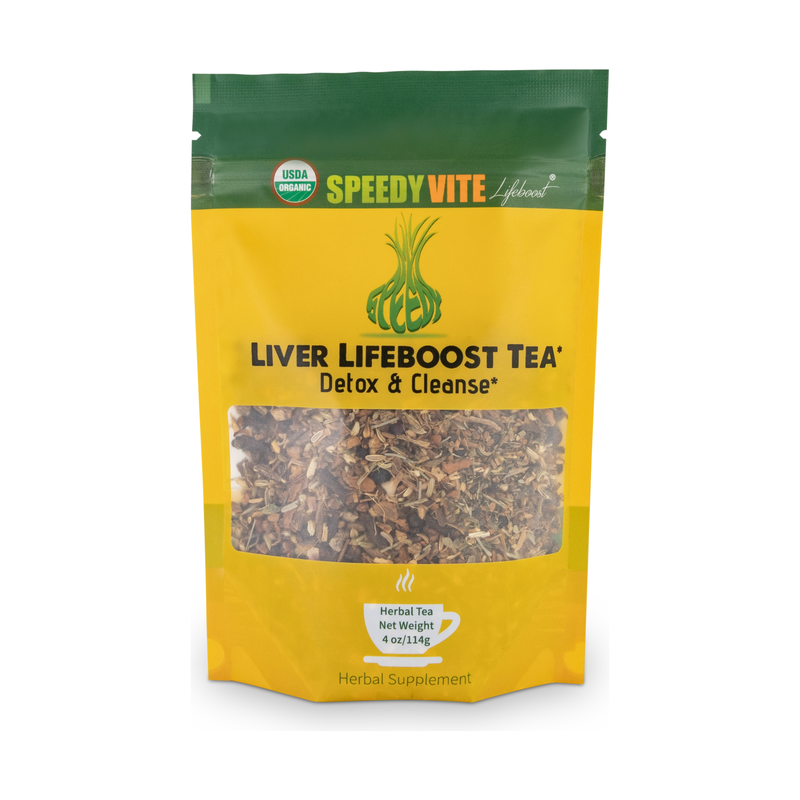 SpeedyVite® Liver LifeBoost® Tea | USDA Organic Herbal Liver Support* (4 oz / 8 oz / 28 Bags) | SpeedyVite® - FREE SHIPPING Tea Goldenrod 4oz Loose leaf / 1 Bag,4oz Loose leaf / Case of 6