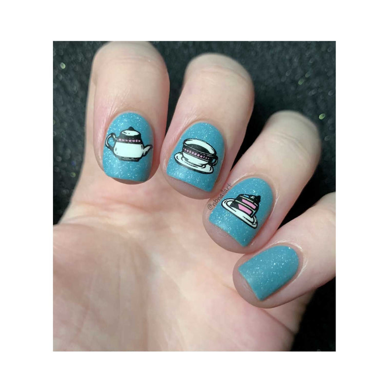 UberChic Beauty Tea Time Stamping Plate Dark Gray