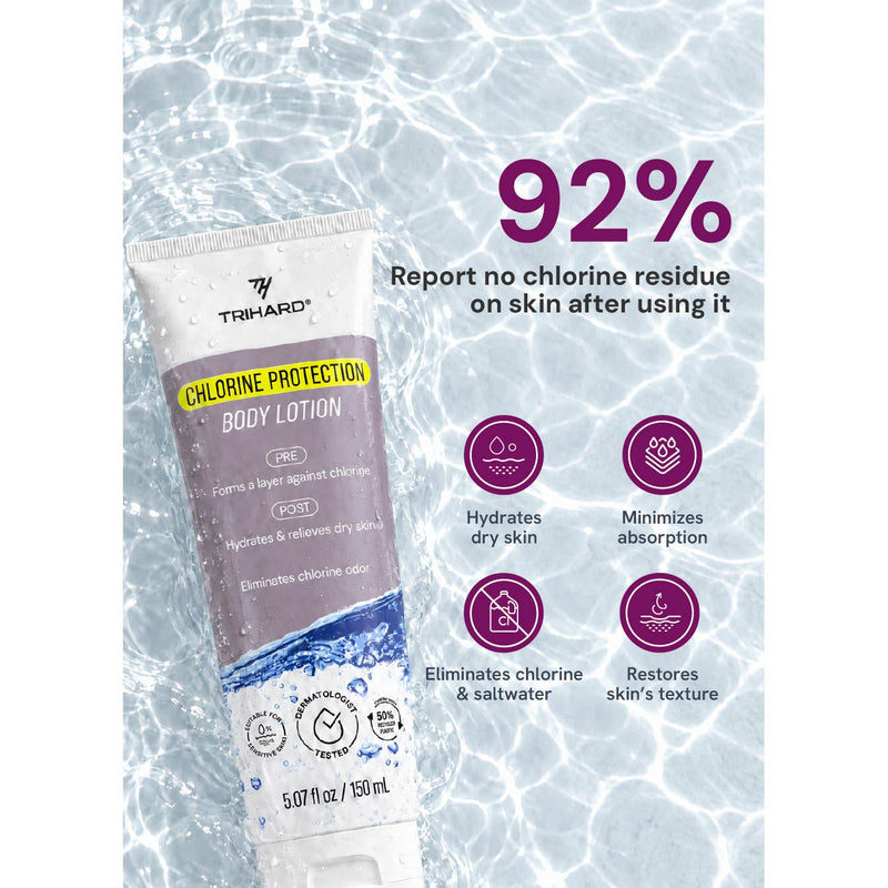 TRIHARD Chlorine Protection Body Lotion - Pack Of Three Pre-Built Bundle Lavender Pack Of Three