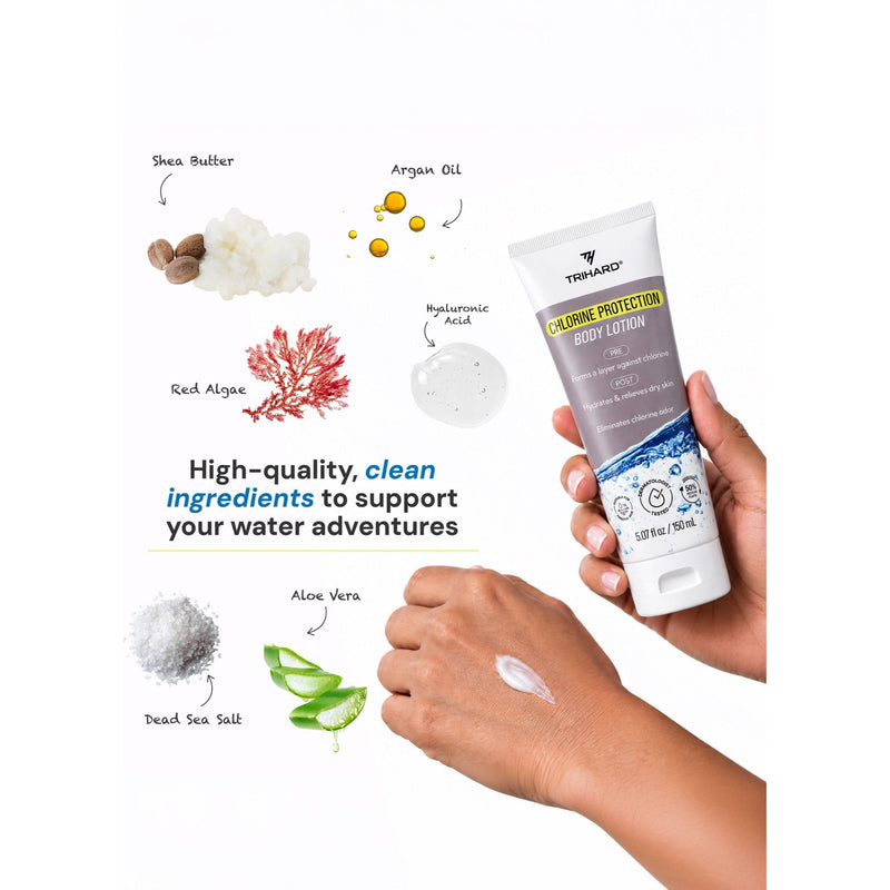TRIHARD Chlorine Protection Body Lotion - Pack Of Three Pre-Built Bundle White Smoke Pack Of Three