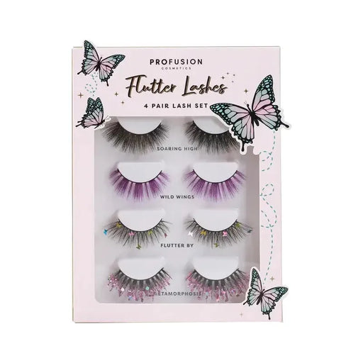 Profusion Cosmetics Empowered Butterfly | Flutter Lashes 4 pair Lash Set Lashes Light Gray