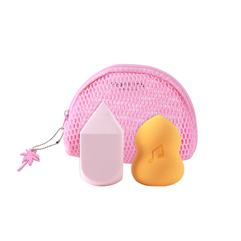 Profusion Cosmetics It's a Vibe | Feel the Beat 3-pc Blending Sponge and Bag Set Makeup Brushes Black