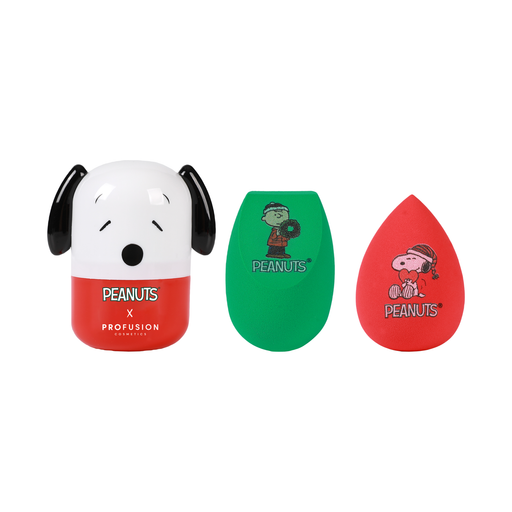 Profusion Cosmetics Peanuts Holiday | Let It Blend Blending Sponge & Case Set Lip Firebrick