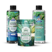Garner's Garden Oral Care Package | Trio | H2O2 | Fluoride Free Packages White Smoke Regular Peppermint / 2 oz Regular Tooth Powder (Mineral Boost/Blue Pouch),Regular Peppermint / 2 oz Organic Tooth Powder,Regular Peppermint / 2 oz Mother of Pearl Tooth Powder,Regular Peppermint / 2 oz Chlorophyll and Mineral Tooth Powder,Reduced Peppermi