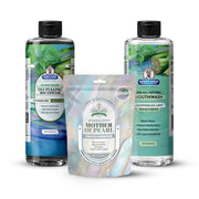 Garner's Garden Oral Care Package | Trio | H2O2 | Fluoride Free Packages White Smoke Reduced Lemongrassmint / 2 oz Mother of Pearl Tooth Powder,Reduced Lemongrassmint / 2 oz Chlorophyll and Mineral Tooth Powder