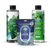 Garner's Garden Oral Care Package | Trio | H2O2 | Fluoride Free Packages White Smoke Regular Peppermint / 2 oz Regular Tooth Powder (Mineral Boost/Blue Pouch)