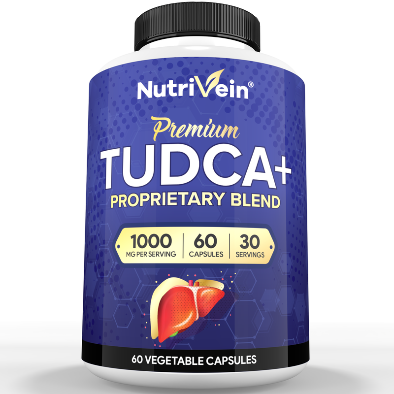 Nutrivein Nutrivein Premium TUDCA+ Liver Support Supplement 1000mg - 30 Day Supply - 60 Capsules White Smoke