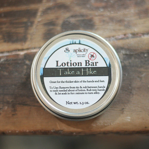 Soaplicity Take A Hike Lotion Bar - 100% Natural Bug Repellent Lotion Bar Dim Gray Lotion Bar - Take a Hike Bug Repellent