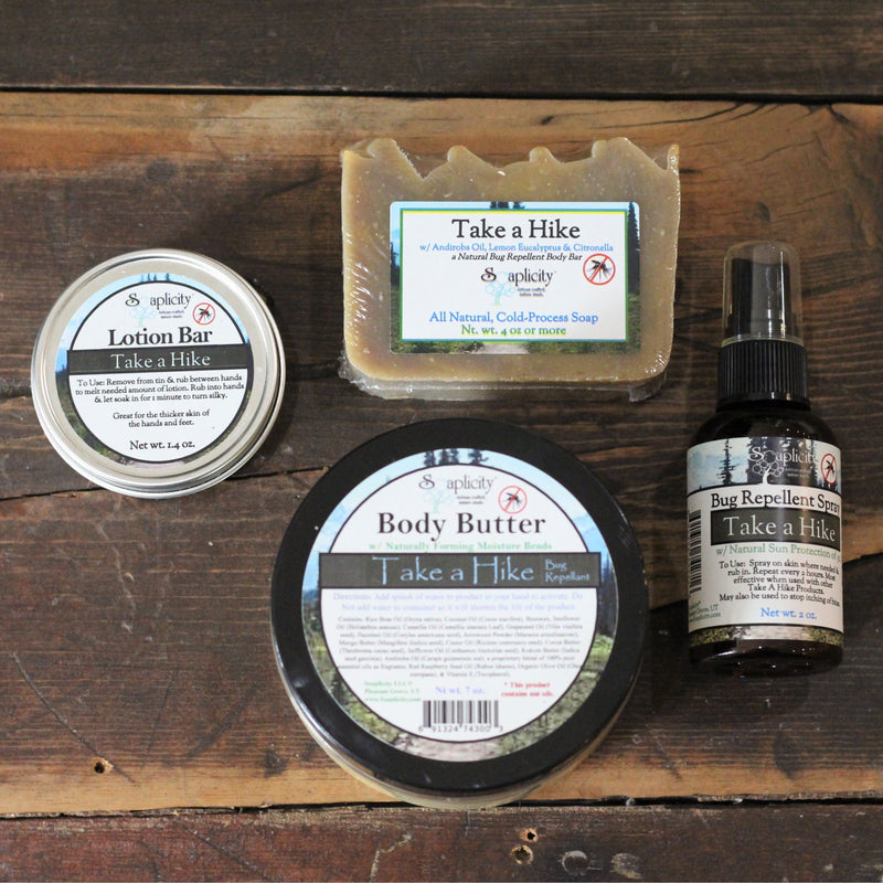 Soaplicity Take A Hike Insect Repellent Packs Bug Repellent Dark Slate Gray All 4 - Soap, Lotion, Body Butter, & Spray