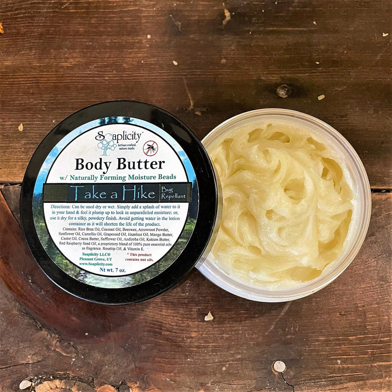 Soaplicity Take A Hike Body Butter - 100% Natural Bug Repellent with Natural Sun Protection Body Butter Dark Olive Green