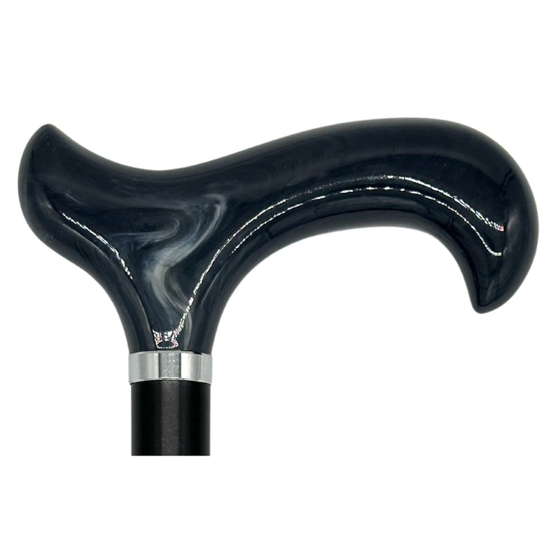 Classy Walking Canes Tall Adjustable Classy Cane in Grey Horn 31" to 38" Walking Cane White Smoke