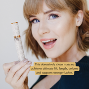 EpiLynx Mega Volume Vegan Mascara Black and Blue – Smudge-Proof with Handmade Diamond Case Light Gray Blue,Black