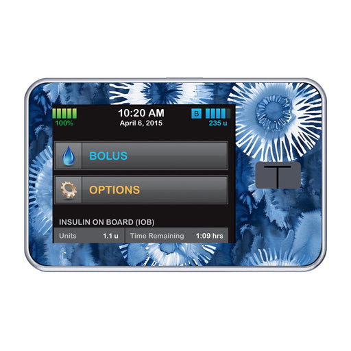 Peelz Monochrome Blue Tie Dye Sticker for Tandem t:slim Peelz/Stickers Black