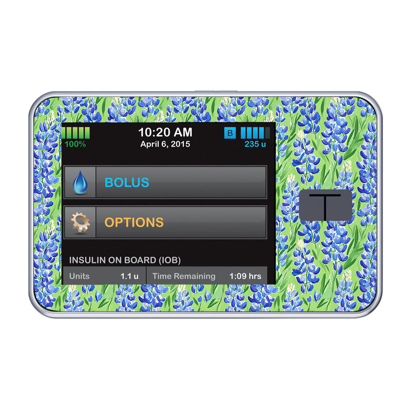 Peelz Blue Blooms for Tandem t:slim Peelz/Stickers Black