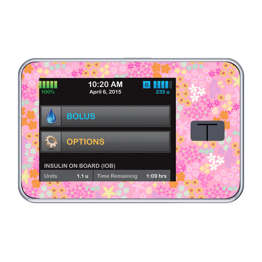 Peelz Pink Petals Tandem t:slim X2 - Pump Peelz Peelz/Stickers Black