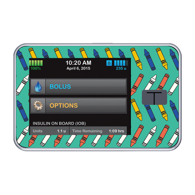 Peelz Crayon Pop Tandem t:slim X2 - Pump Peelz Peelz/Stickers Black