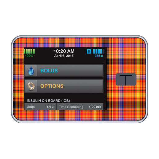 Peelz Pumpkin Plaid Tandem t:slim X2 - Pump Peelz Peelz/Stickers Black